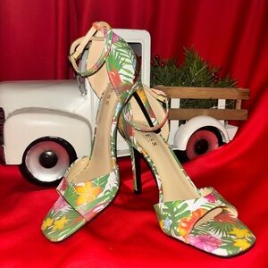 Guess Women's Tropical Floral Heels - Multicolor